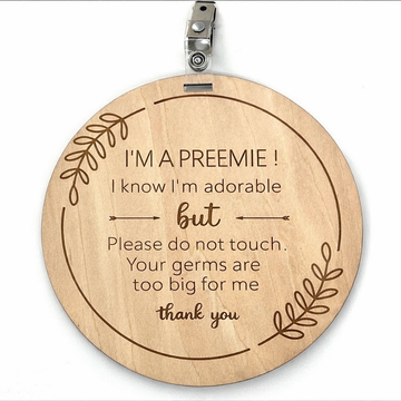 wooden preemie pram tag