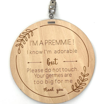 wooden preemie pram tag